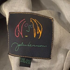 John Lennon Gray Casual Button Down Shirt. Light blue fabric inside. XXL